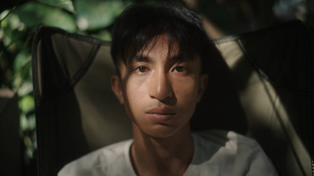 Portrait of young asian man tranquility.