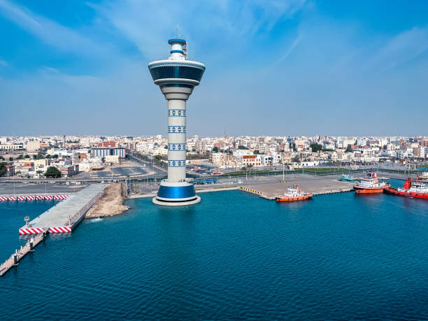 istock Aerial View of Yanbu Harbor and Control Tower 2189406080