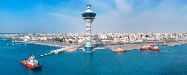 istock Panoramic View of Yanbu Port and Control Tower 2189406118