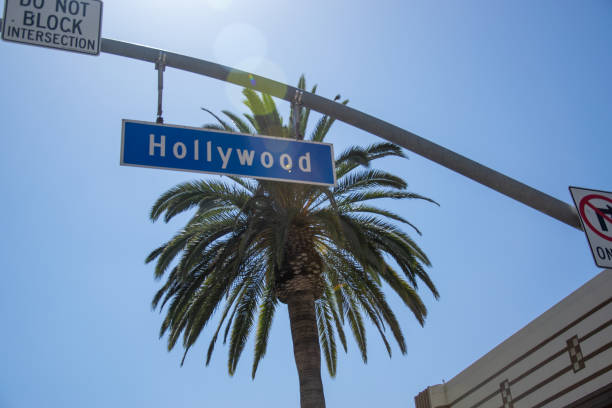 istock Hollywood street sign with palm tree 2189407695