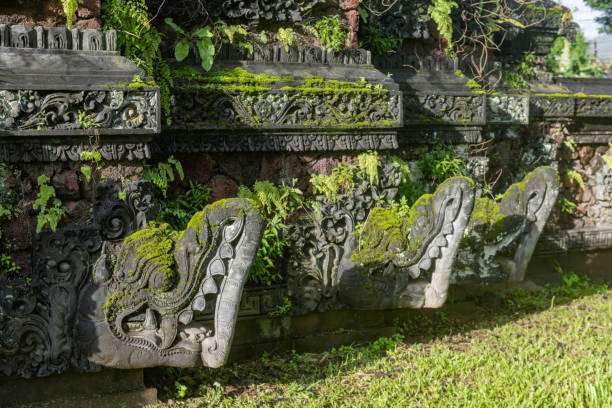 Ancient sculptures in the city of Ubud on the island of Bali, Indonesia.