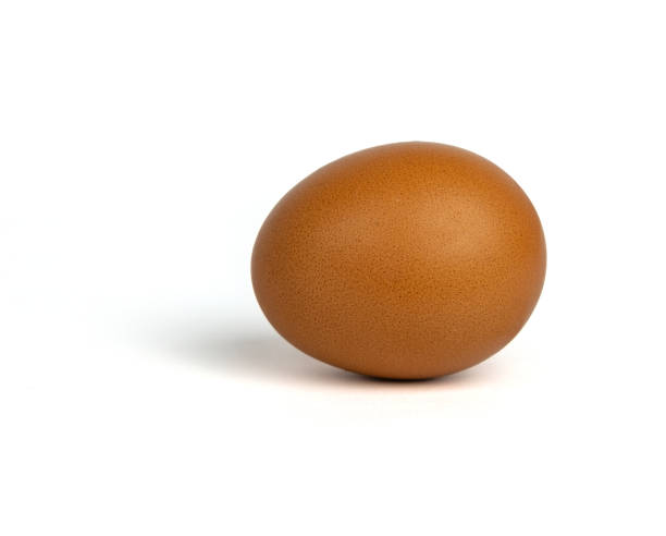 istock Brown chicken egg isolated on white background 2189410426