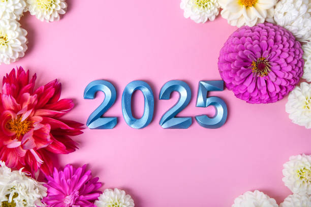 istock 2025 numbers and dahlia flowers 2189426447
