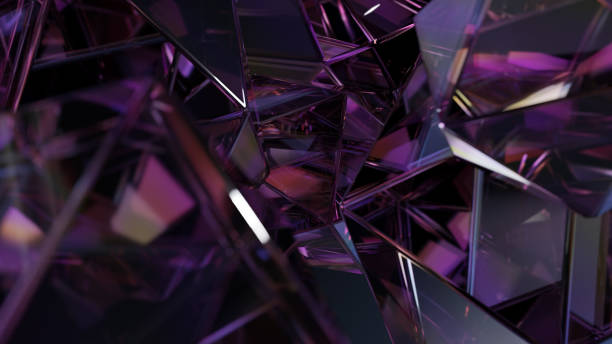 Geometric jewel surface template with abstract design for science and technology displays. Artistic background. 3D rendering