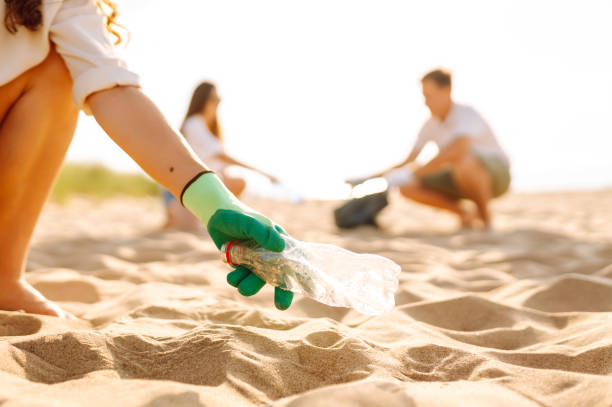 istock Clean up garbage on the ocean coast. 2189428499