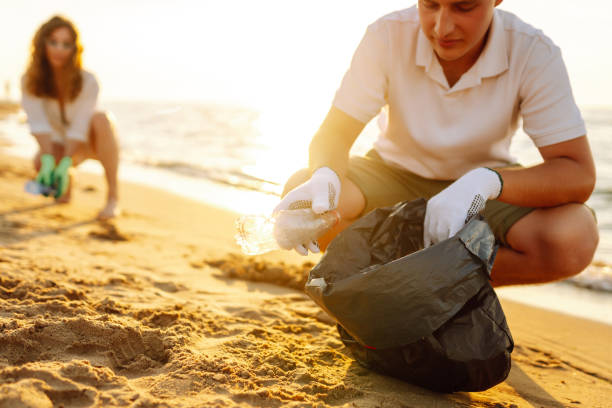 istock Clean up garbage on the ocean coast. 2189428512