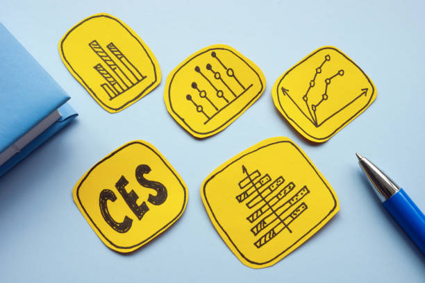 istock Abbreviation CES customer effort score and charts. 2189430283