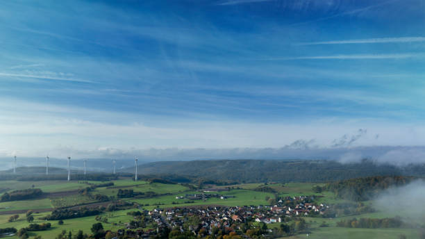 istock Fog over hills - autumnal rural scene 2189430405