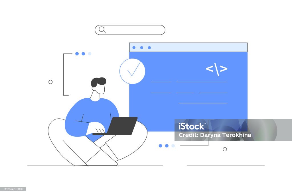 Student Coding Graphic Character Learning Programming Student Solving Mathematical Algorithms ...