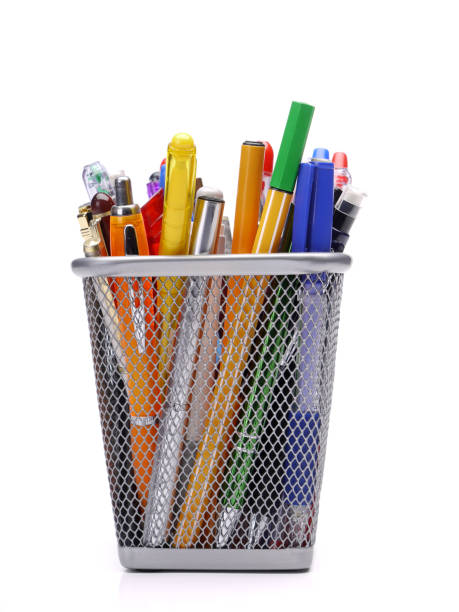 istock Metal mesh container full of writing tools 2189435761