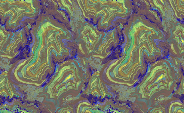 istock Modern pattern with textured layers of minerals painted with watercolors in lilac shades 2189442907