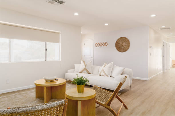 istock Minimalist Living Room with Desert View 2189456762