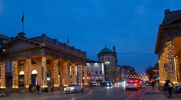 istock Historic building lit up for Christmas 2189465026