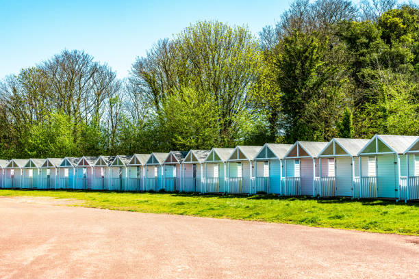 Beach Huts in Broadsands, Torbay, England
