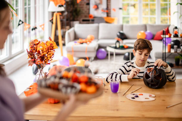 istock Halloween preparations with lovely decorations 2189470647