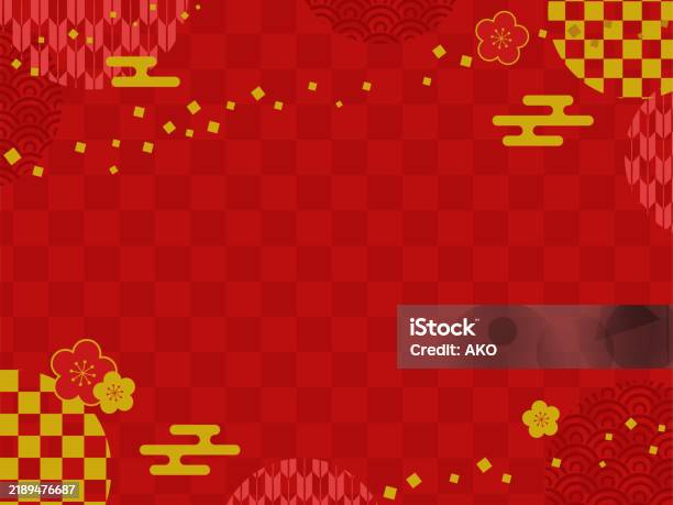 Red Japanese Style Backgroundvector Illustration Stock Illustration ...