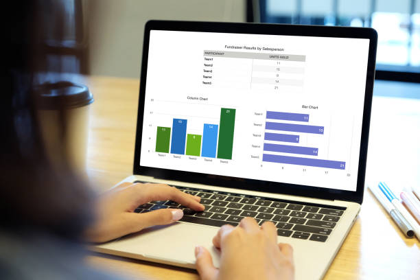 istock Analysis sale data, business plan information and business growth chart to analysis for project strategy on laptop computer at home office 2189481537