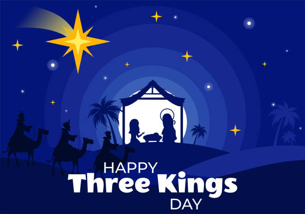 istock Three Kings Day Vector Illustration Celebrating Faith in the Divinity of Jesus and His Arrival into the World during the Epiphany Christian Festival 2189496750