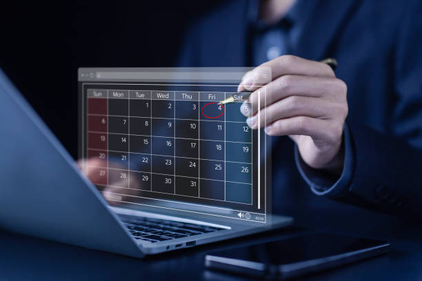 istock Calendar day schedule on laptop 2189502835