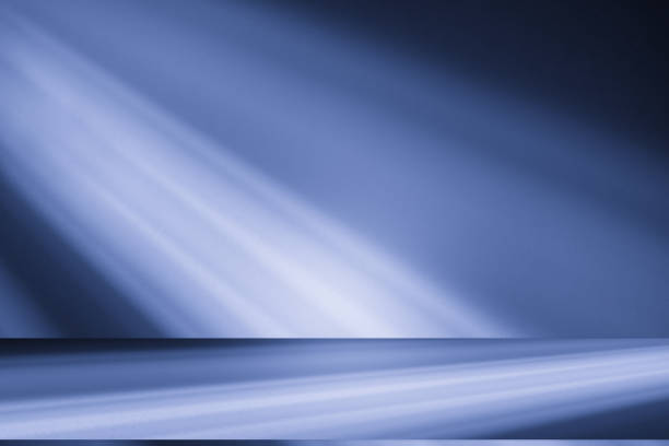 istock Studio style background wall decoration presentation uses white and blue tones. with shadows cast from a nearby window, concept creating a decorative 2189504707
