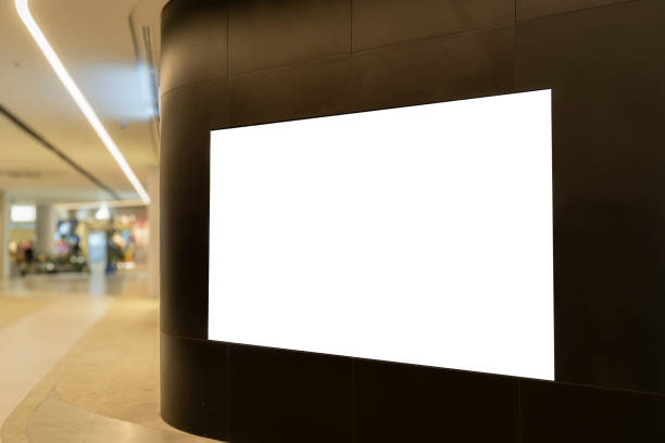 istock Mockup large blank LED screen on the wall in shopping mall 2189509805