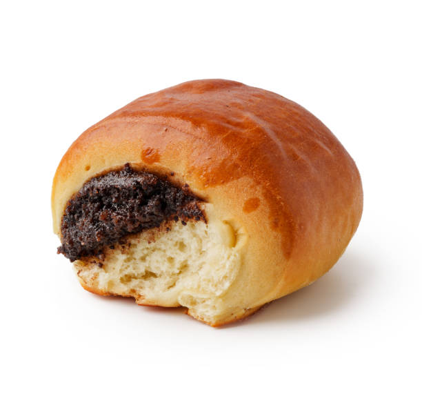 istock Sweet pastry filled with rich chocolate cream displayed on a white background 2189512417