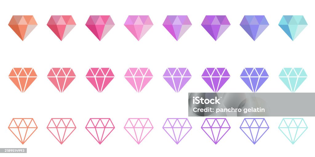 Simple Diamond Graphics Simple Diamond Illustration Set Stock Illustration - Download Image Now ...