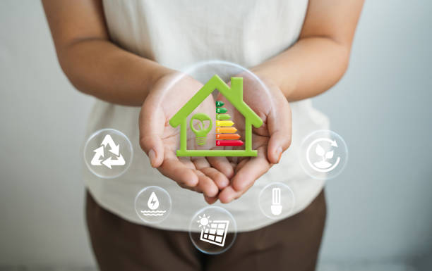istock Energy-saving homes, energy efficiency concepts, eco-friendly home improvements, cost savings, low-energy eco-friendly homes, green handshake. 2189516484