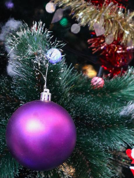istock Christmas tree decoration ball hanging with Christmas tree background 2189527462