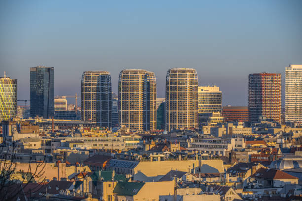 View of Vienna financial district skyscrapers