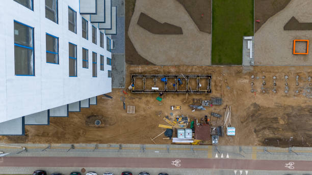 istock Aerial View of Construction Site and Modern Building 2189533991