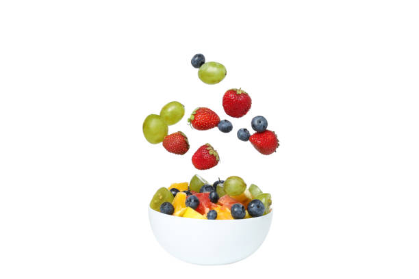 istock PNG, levitating components of fruit salad, isolated on white background. 2189534284