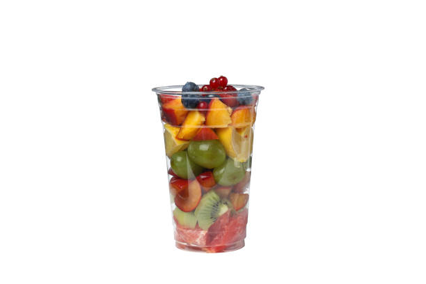 istock PNG, plastic glass with fruit salad, isolated on white background. 2189534535