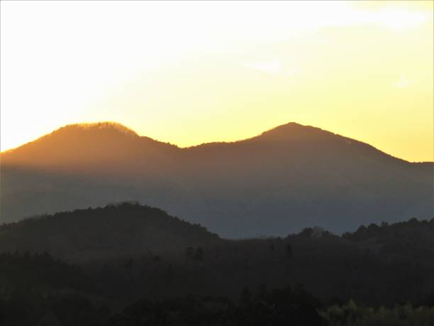 Sunset in the mountains. Ibaraki Prefecture,