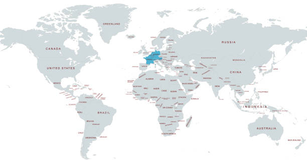 Highlighted Map Displaying Western Europe Countries And Global Context Highlighted Map Displaying Western Europe Countries And Global Context