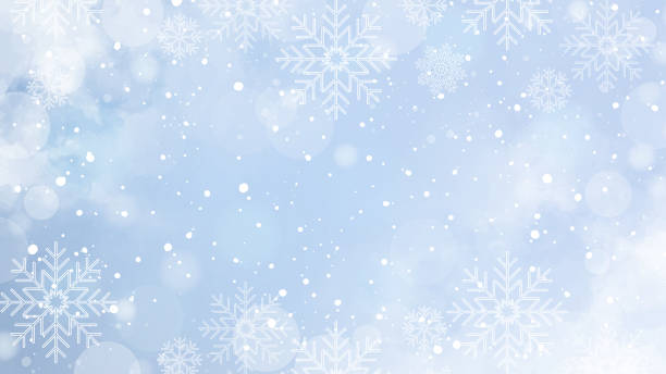 istock Winter background with watercolor snow texture and falling snowflakes. Winter sky background. Snowy sky. Cold weather. 2189542027