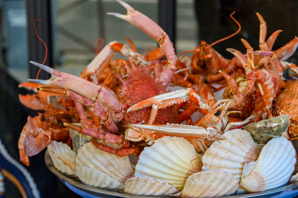 Seafood restaurant storefront Paris, France