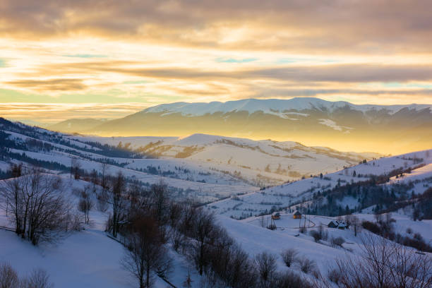 istock rural mountain landscape in winter at sunrise 2189543604