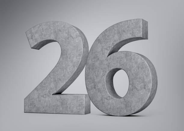 istock 3d Concrete Number Twenty Six 26 Digit Made Of Grey Concrete Stone Grey Background 3d Illustration 2189547139