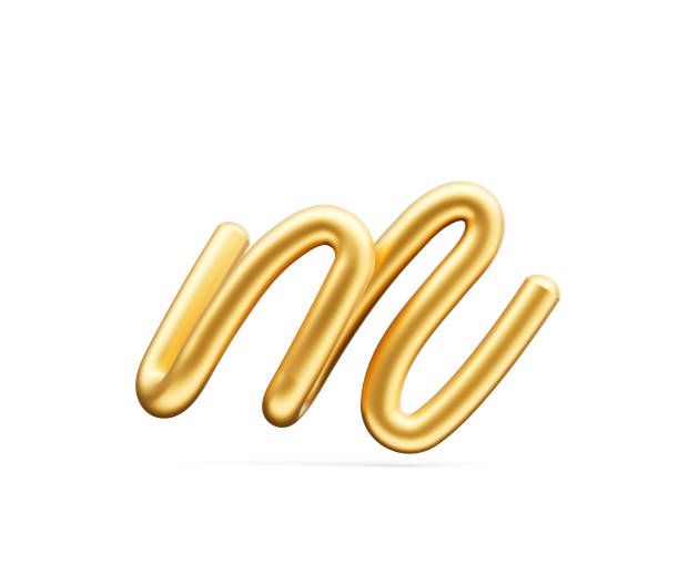 istock 3d Golden Shiny Small Letter m Alphabet m Rounded Inflatable Font White Background 3d Illustration 2189547397
