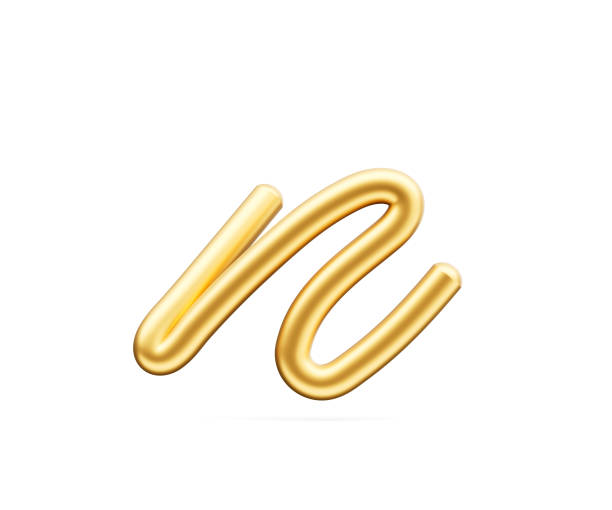 istock 3d Golden Shiny Small Letter n Alphabet n Rounded Inflatable Font White Background 3d Illustration 2189547399