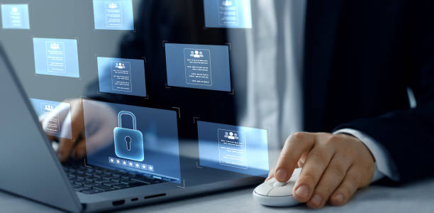istock Confidentiality documents and employee compliance rules.Documents law regulation and compliance rules.Documents confidentiality,cyber security protection concept.Software for security personal data 2189548456