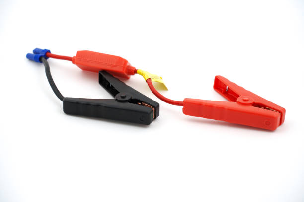 istock clamps from Power bank with the function of starting car on a white background. 2189551792