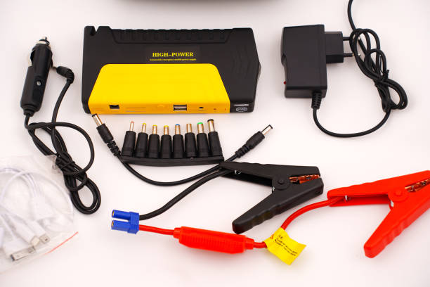 istock Power bank with the function of starting car on a white background. jump starter 2189552048