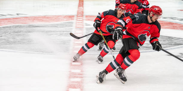 istock Professional Hockey Team Pre-Game Warm-Up 2189573499