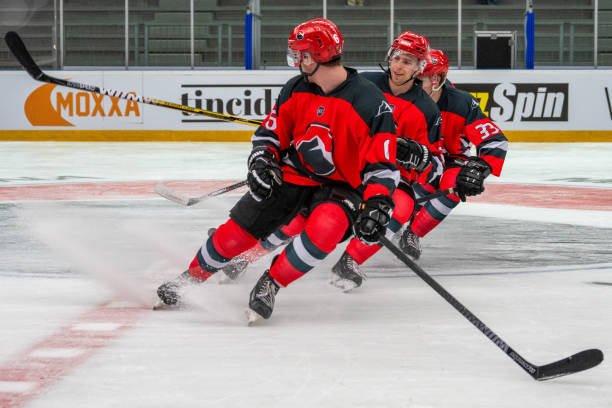 istock Professional Hockey Players Engage in Pre-Game Warm-Up 2189573786