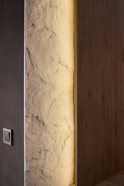 istock Explore an Elegant Wall Design with Backlighting and a Textured Finish that uplifts any space 2189573847