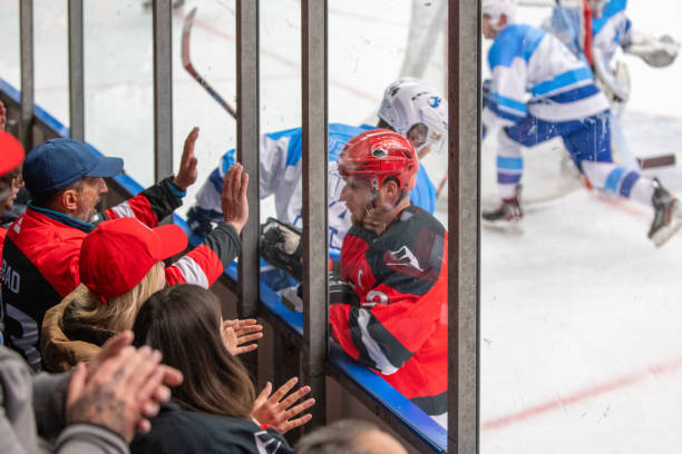 istock Intense Hockey Game Action Close to Spectators 2189575907