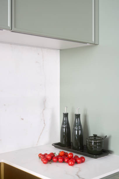 istock This modern kitchen corner showcases stylish decor and features fresh cherry tomatoes 2189579581