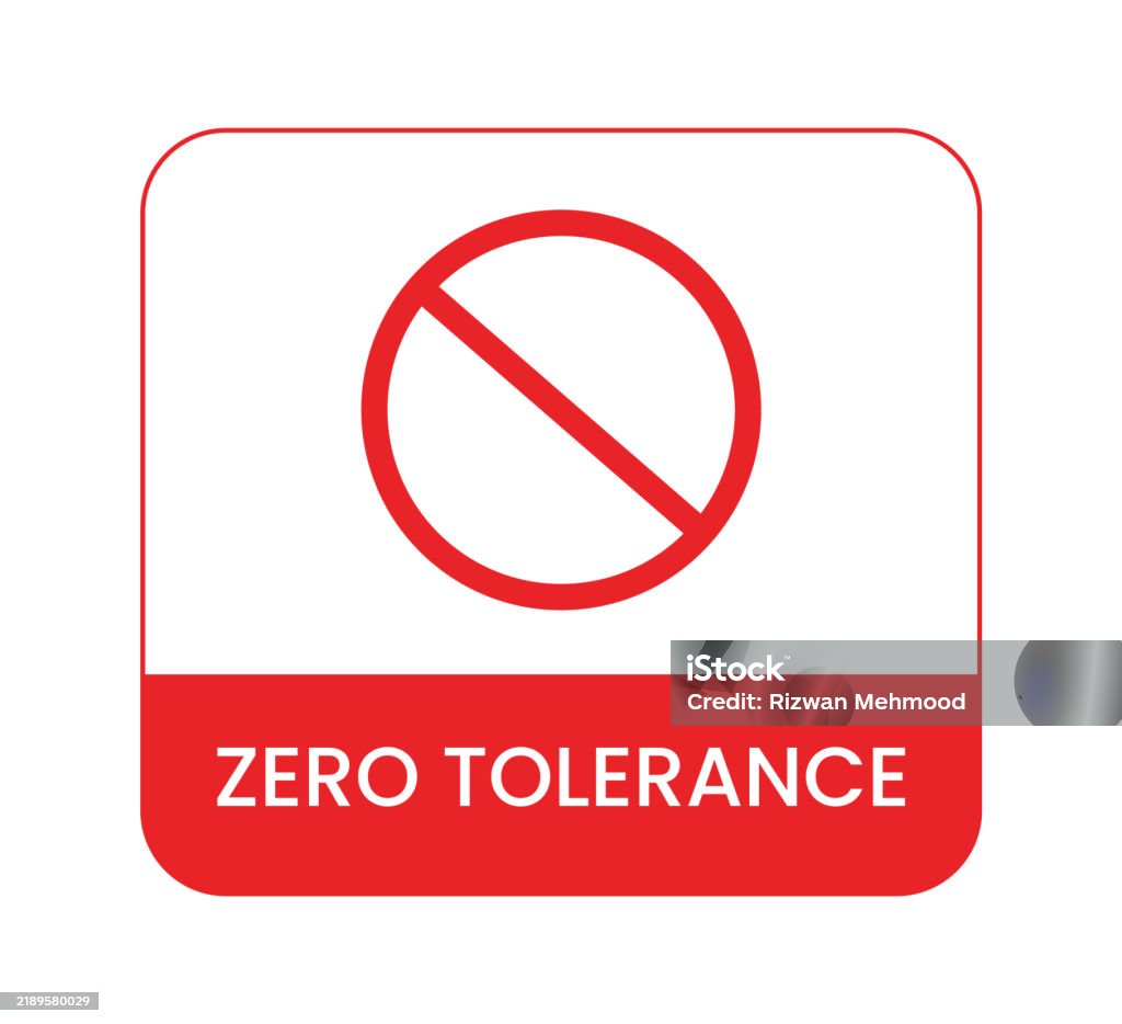 Zero Respect Sign Zero Tolerance Sign Sticker Poster Banner Vector Stock Illustration ...